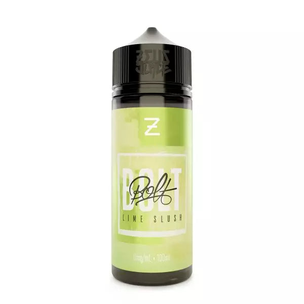 100ml Bolt Lime Slush Short-fill e-liquid bottle on a white background.
