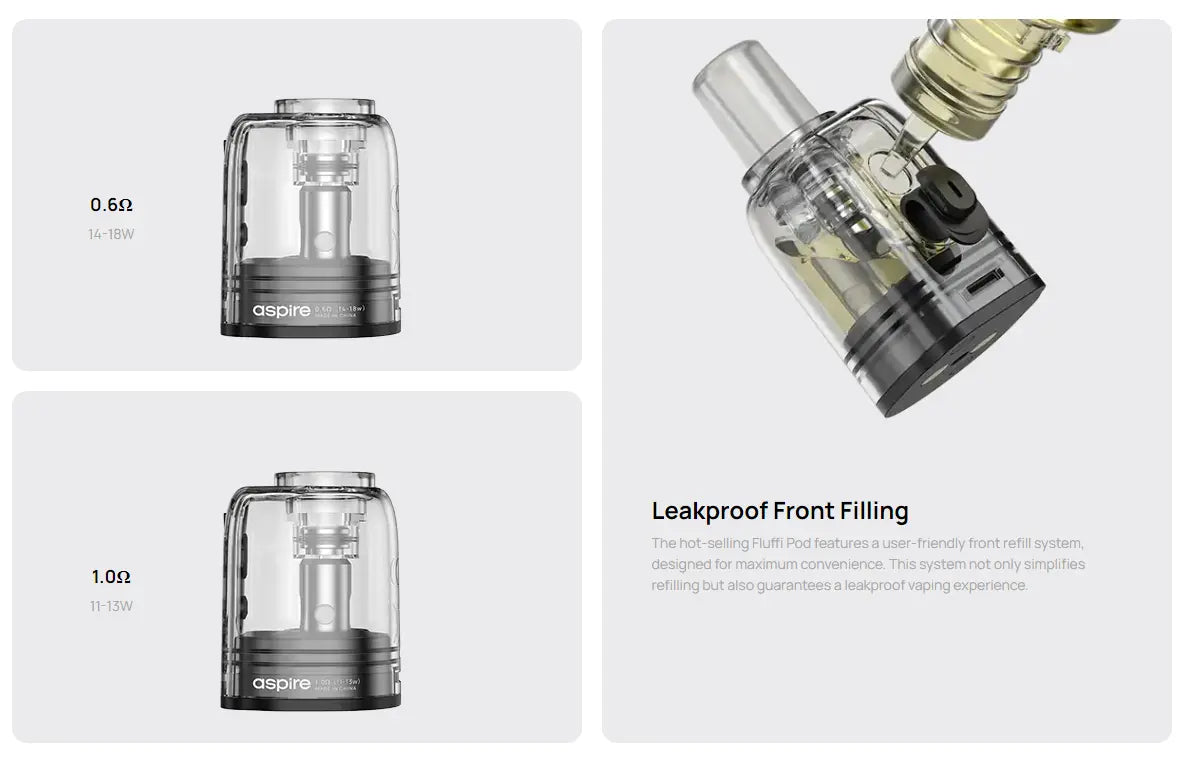 Aspire Fluffi Mini Pod Kit 1100mAh Vape Starter Kit |bearsvapes.co.uk