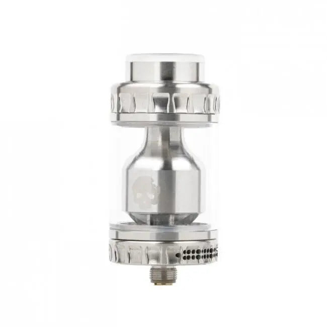 Metallic vape tank on a white background