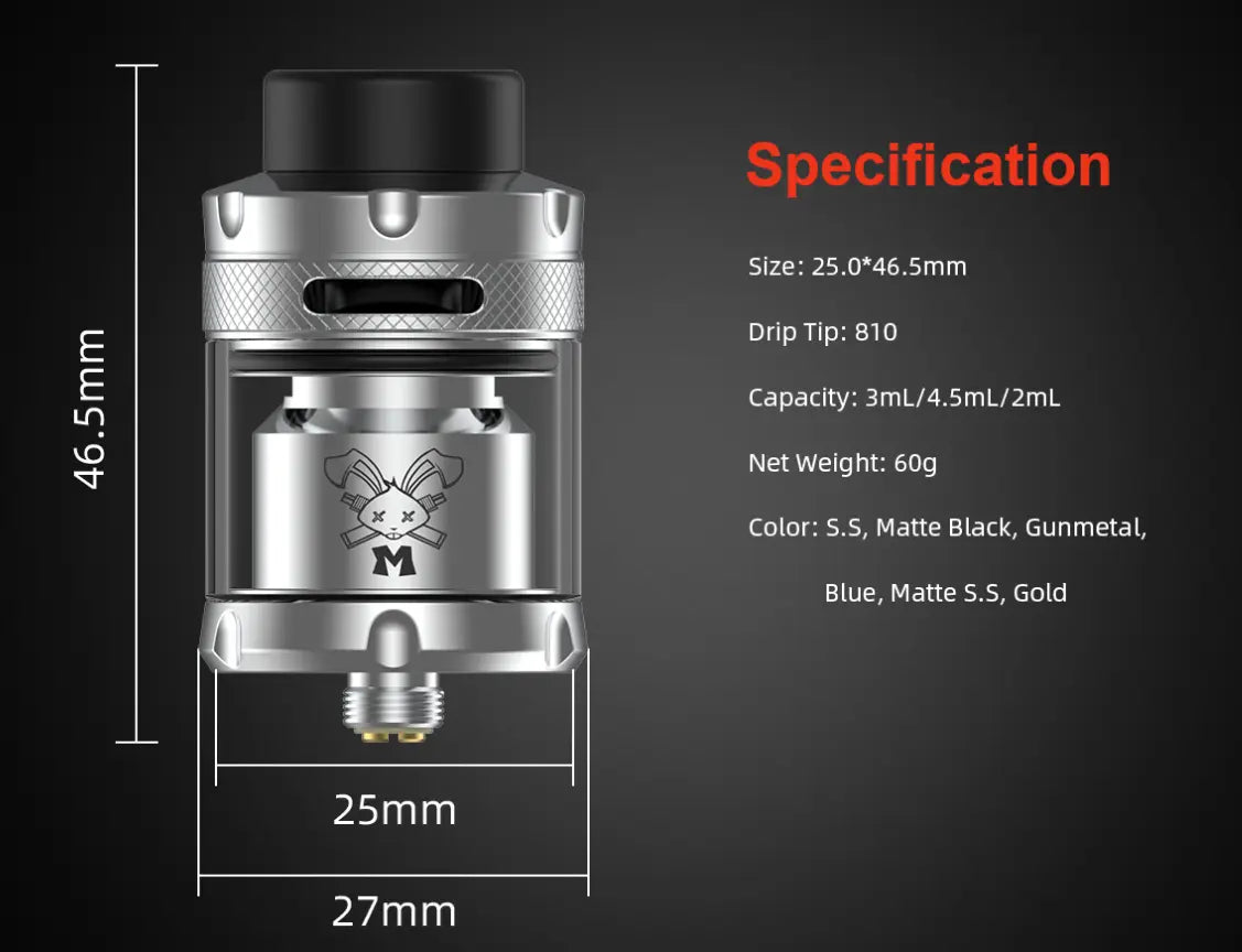 Hellvape Dead Rabbit M RTA | 25mm Mesh RTA  | bearsvapes.co.uk