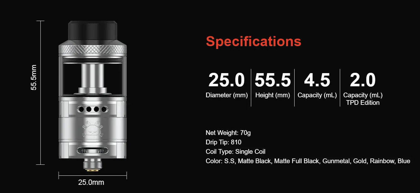 Hellvape Fat Rabbit Solo RTA - Single Coil 25mm RTA | bearsvapes.co.uk