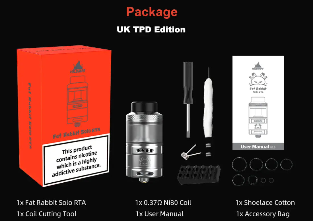 Hellvape Fat Rabbit Solo RTA - Single Coil 25mm RTA | bearsvapes.co.uk