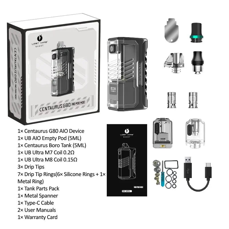 Lost Vape Centaurus G80 AIO Kit - incl FREE 18650 | bearsvapes.co.uk