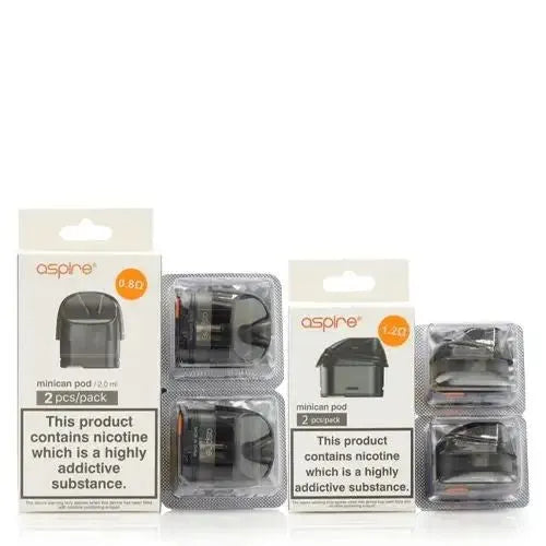 Aspire Minican Replacement Pods 0.8 or 1.2 Ohm 2pk | bearsvapes.co.uk
