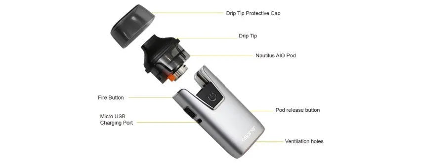 Aspire Nautilus AIO Pod Vape Kit | MTL Starter Kit | bearsvapes.co.uk