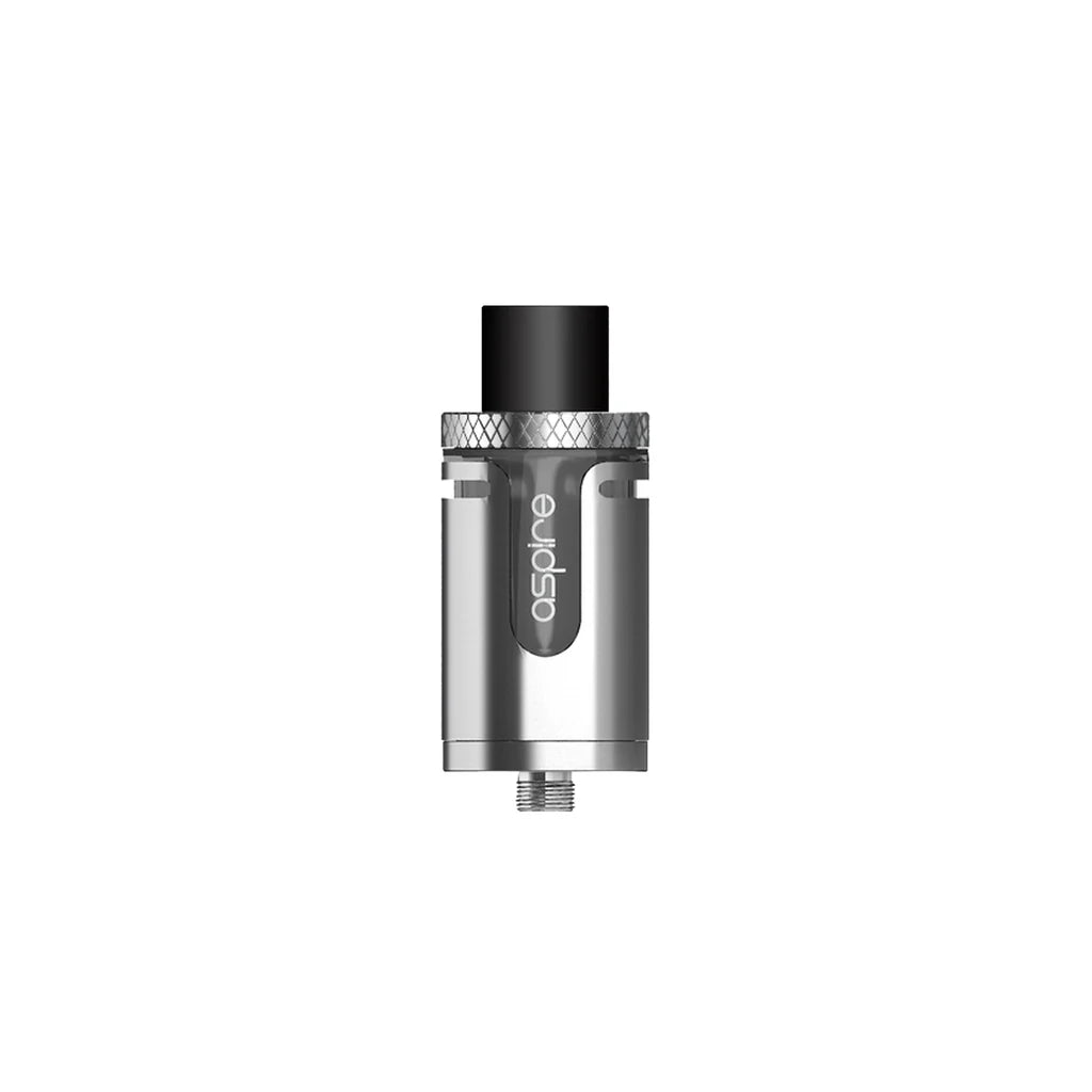 Silver and black vape device with 'aspire' branding on a white background