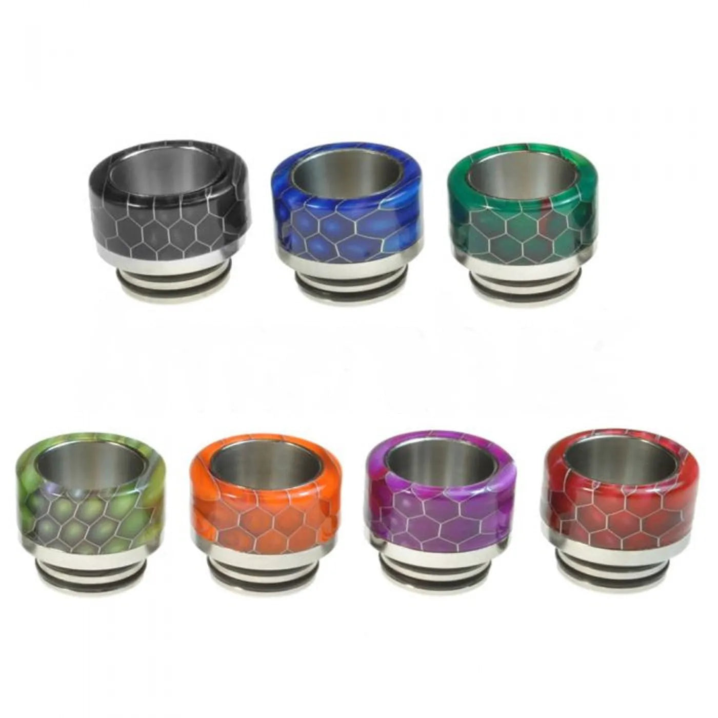 Resin and SS 810 Wide-bore Snakeskin Drip Tip | bearsvapes.co.uk