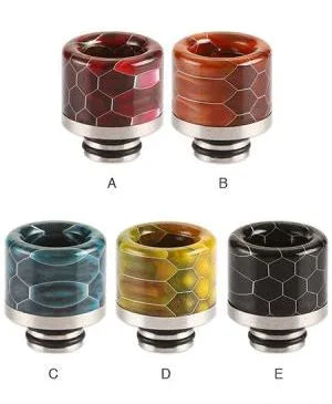 Resin & Stainless Steel 510 Straight Snakeskin Drip Tip | Bear's Vapes