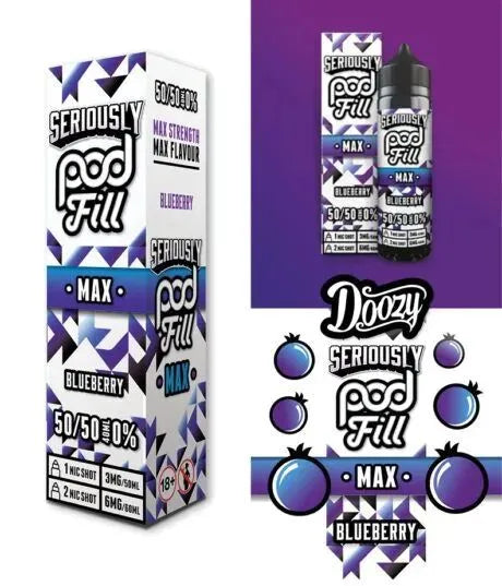 Doozy Seriously Pod Fill Max Blueberry Shortfill | bearsvapes.co.uk