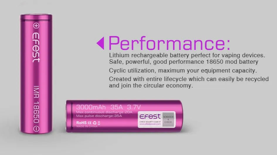 Efest INR18650 3000mAh 25A Battery | bearsvapes.co.uk
