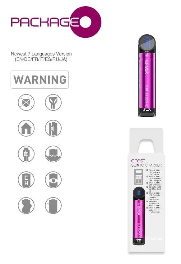 Efest K1 Slim Battery Charger | bearsvapes.co.uk