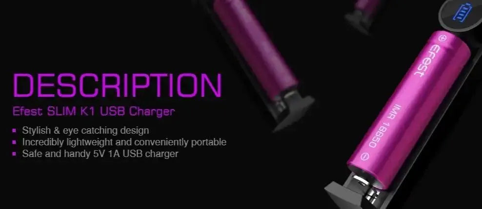 Efest K1 Slim Battery Charger | bearsvapes.co.uk