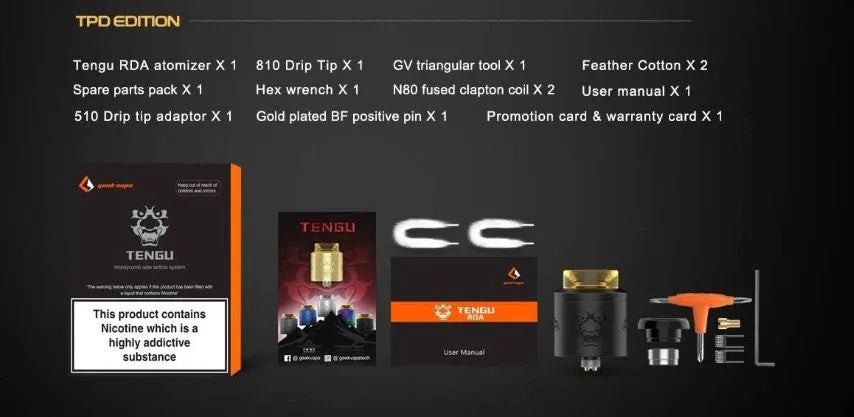 Geekvape Tengu RDA | 24mm Dual Coil BF RDA | bearsvapes.co.uk