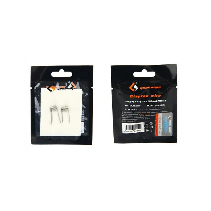 Geekvape Fused Clapton Coils 0.9ohm | 2 Pk & Cotton | bearsvapes.co.uk