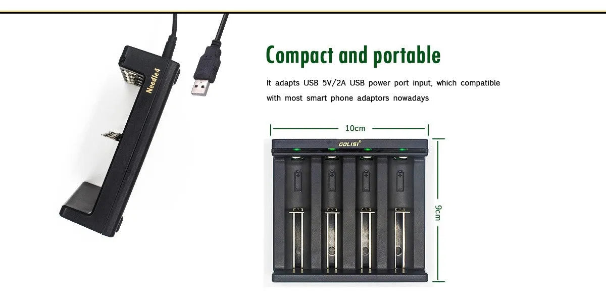Golisi Needle 4 Smart USB Battery Charger  | bearsvapes.co.uk