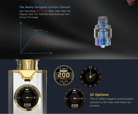 Sigelei Chronus 200W Vape Kit | 2 x Free Batteries | bearsvapes.co.uk