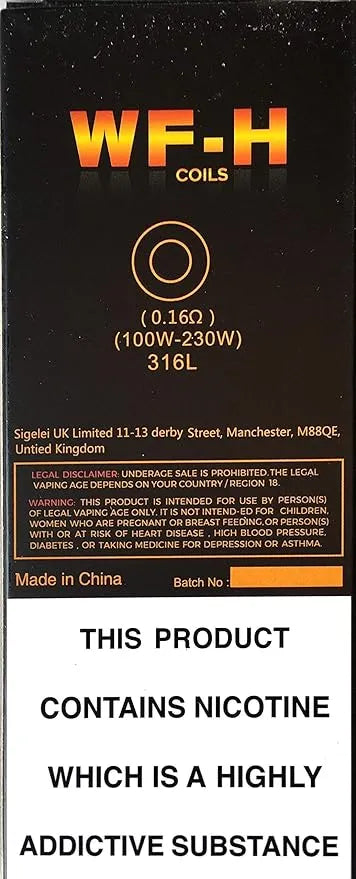 Sigelei Snowwolf WF Replacement Coils 5pk | bearsvapes.co.uk
