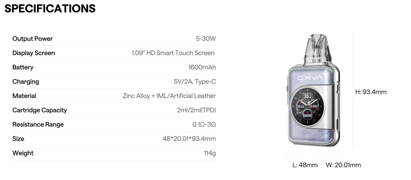 OXVA Xlim SQ Pro 2 Pod Kit - 1600mAh MTL & RDTL Kit | bearsvapes.co.uk