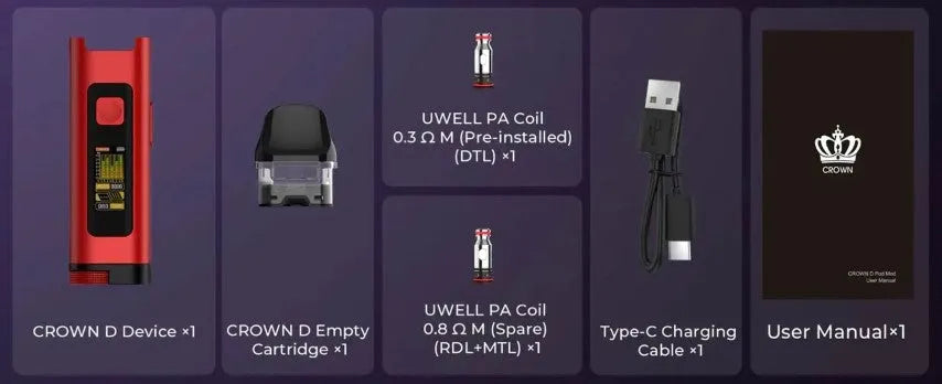 Uwell Crown D Pod Vape Kit DTL & RDTL Pod Kit | bearsvapes.co.uk