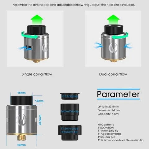 Vandy Vape Icon RDA | Dual Coil BF RDA | £20 OFF | bearsvapes.co.uk