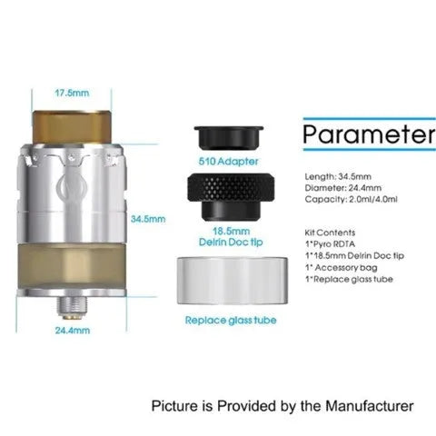 Vandy Vape Pyro RDTA | 24mm Dual Coil Post-less | bearsvapes.co.uk
