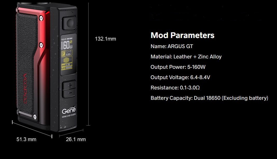 Voopoo Argus GT 160W Mod Free Batteries & Delivery | bearsvapes.co.uk