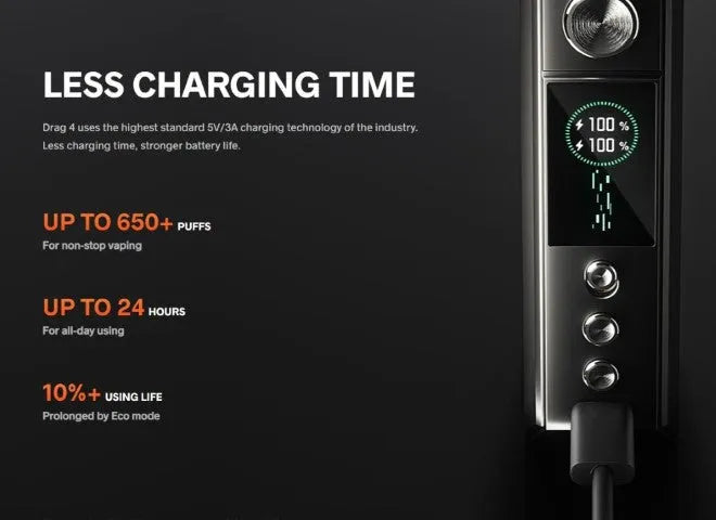 Voopoo Drag 4 Vape Kit | 2 Free Golisi 18650 Batteries | ONLY £44.95