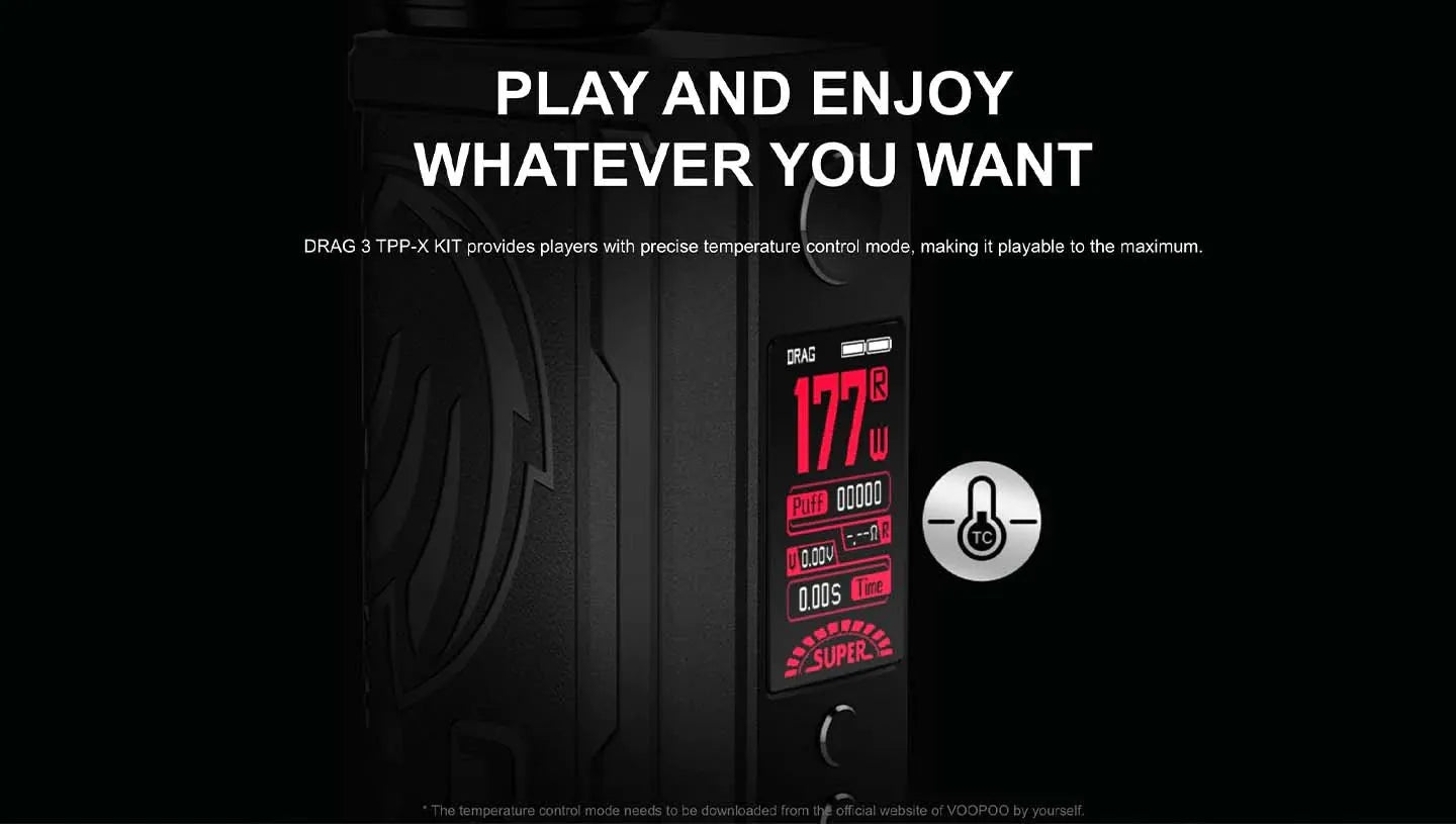 Voopoo Drag 3 TPP-X Vape Kit | ONLY £39.95 | 2 FREE 18650 Batteries