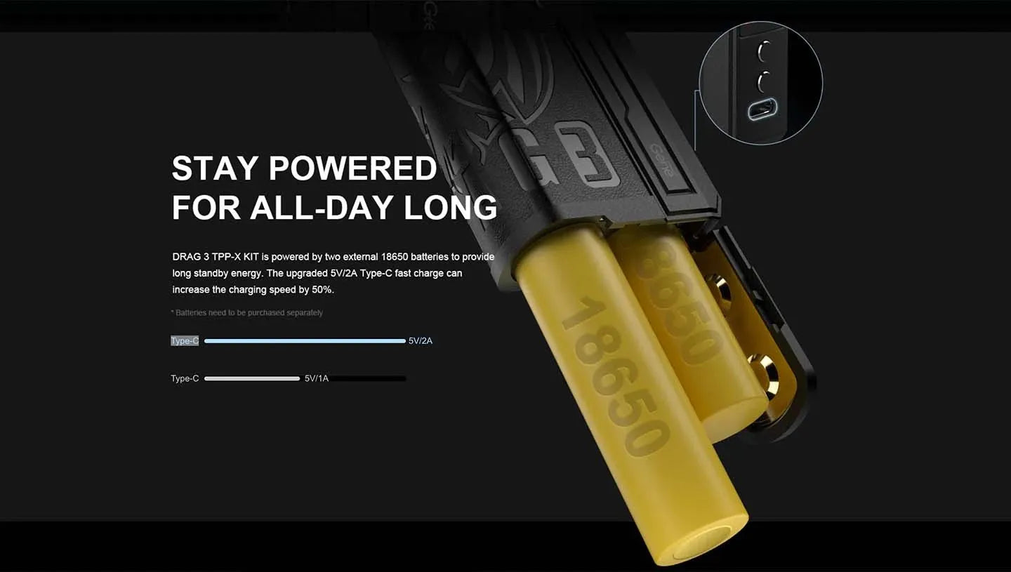 Voopoo Drag 3 TPP-X Vape Kit | ONLY £39.95 | 2 FREE 18650 Batteries
