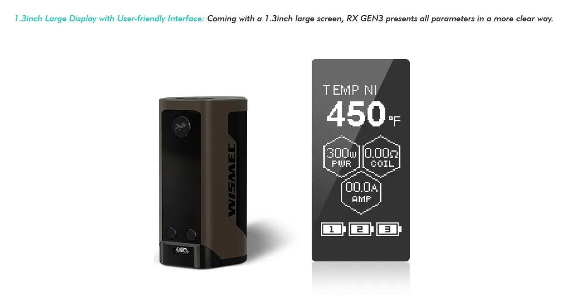 Wismec Reuleaux RX Gen3 Dual 230W TC Box Mod | bearsvapes.co.uk