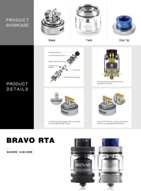 Wotofo Bravo RTA | 25mm Dual Coil RTA | bearsvapes.co.uk