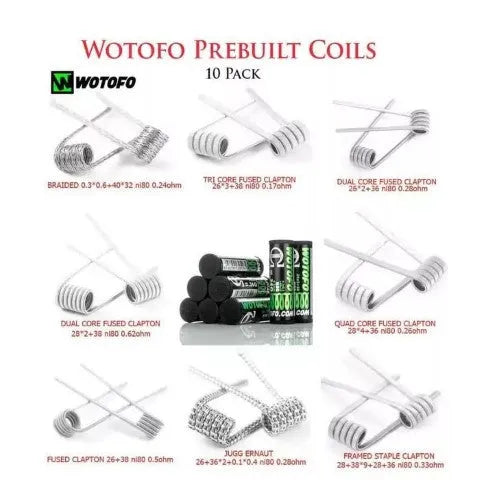 Wotofo Pre Made Vape Coils | 5 Pack or 10 Pack | bearsvapes.co.uk