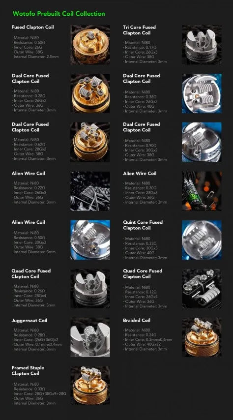 Wotofo Pre Made Vape Coils | 5 Pack or 10 Pack | bearsvapes.co.uk