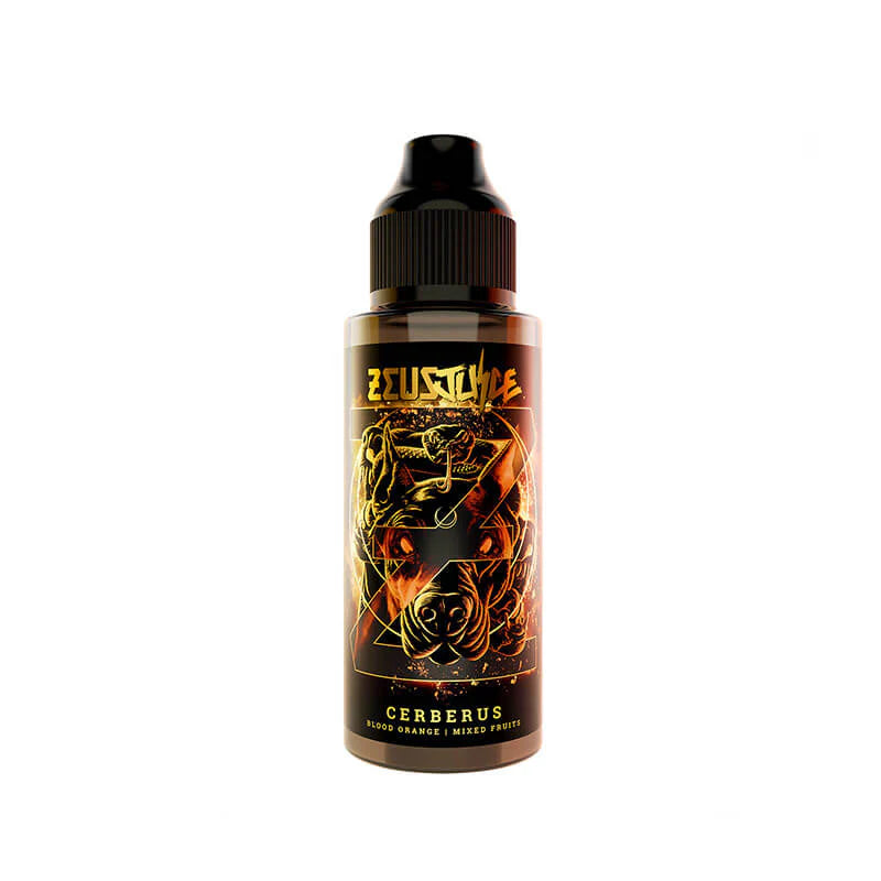 100ml Zeus Juice Cerberus 70:30 e-liquid bottle on a white background