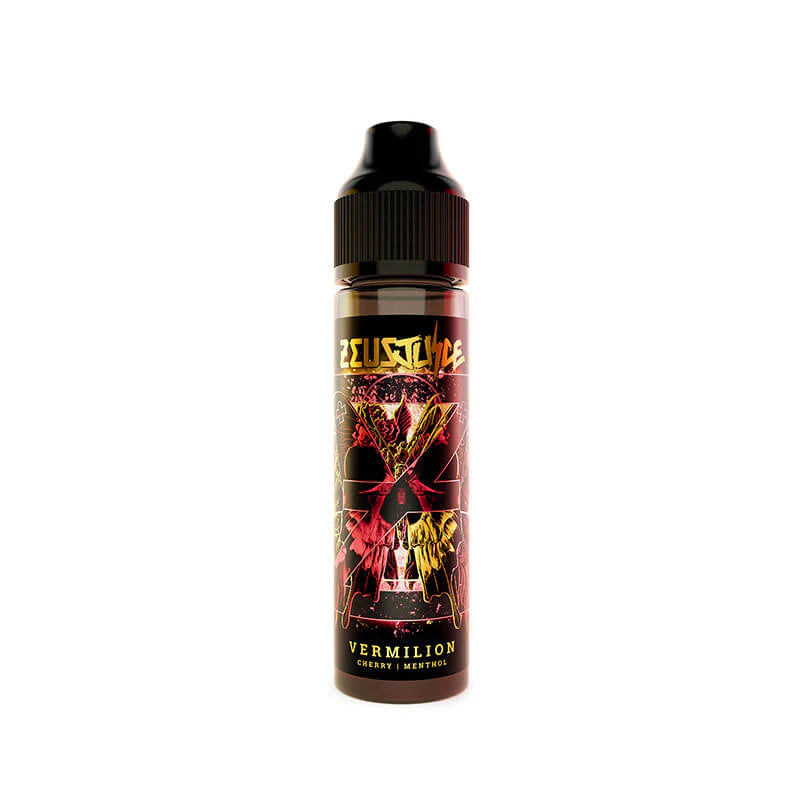 50ml Zeus Juice Vermilion 70:30 e-liquid bottle on a white background