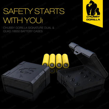 Chubby Gorilla Dual or Quad 18650 Battery Case Black or Yellow