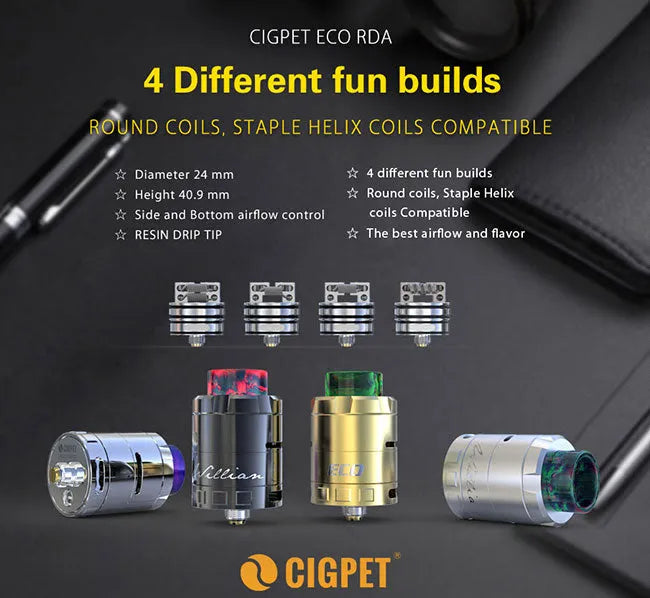 iJoy Cigpet Eco Dual or Quad Coil RDA | bearsvapes.co.uk