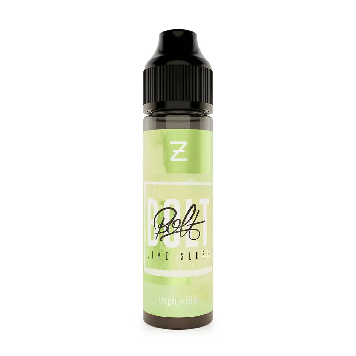 50ml Bolt Lime Slush Short-fill e-liquid by Zeus Juice on a white background.