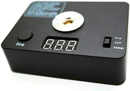 Digital firework meter with digital display on a white background