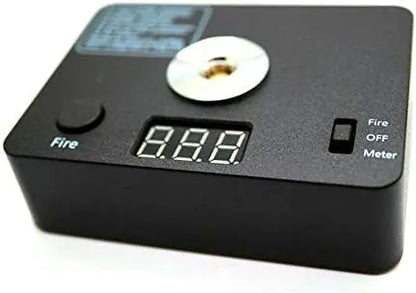 Digital firework meter with digital display on a white background