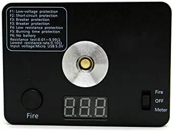 521 Tab Mini Ohm Meter Tester with display and buttons on a black background