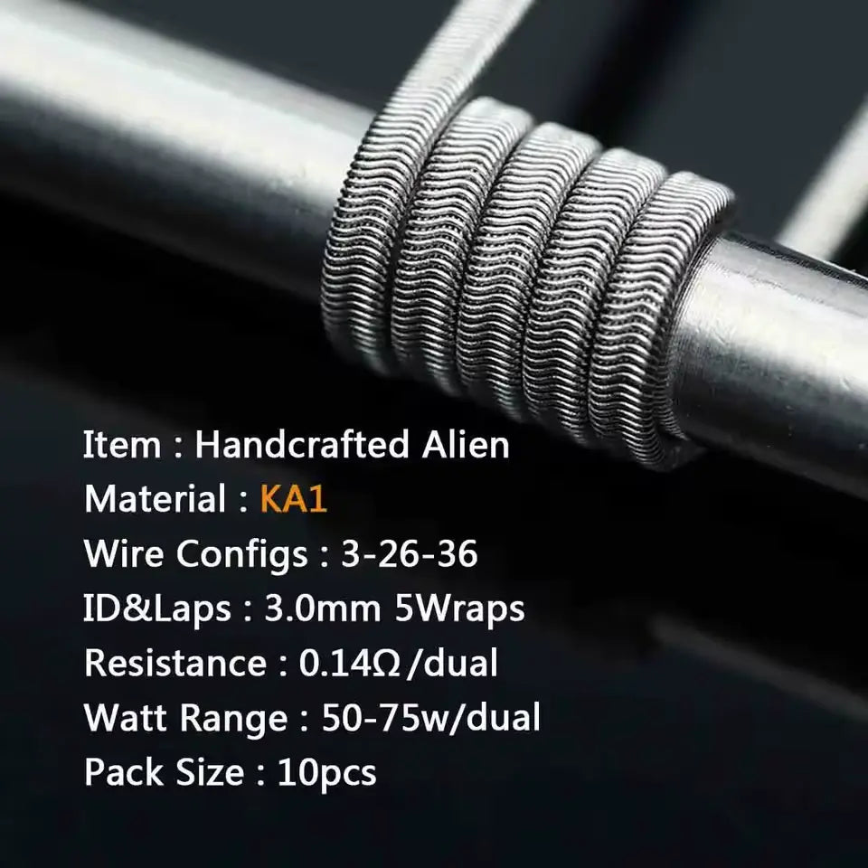 Handmade Coilology Alien Coils | 10 Pack 16 Types | bearsvapes.co.uk