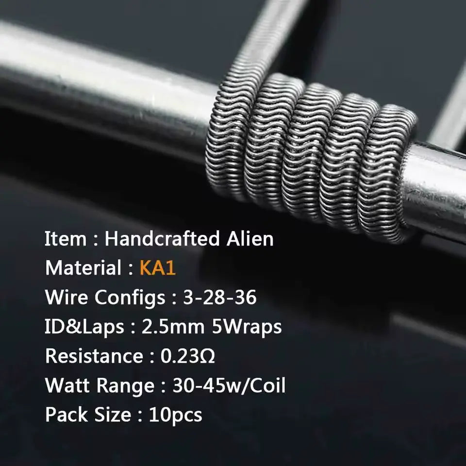 Handmade Coilology Alien Coils | 10 Pack 16 Types | bearsvapes.co.uk