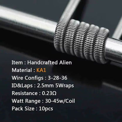 Handmade Coilology Alien Coils | 10 Pack 16 Types | bearsvapes.co.uk