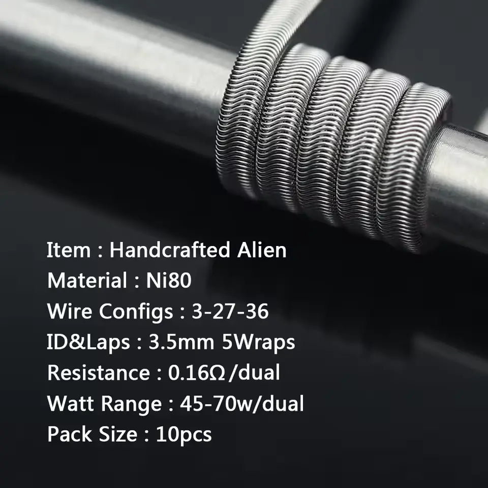 Handmade Coilology Alien Coils | 10 Pack 16 Types | bearsvapes.co.uk