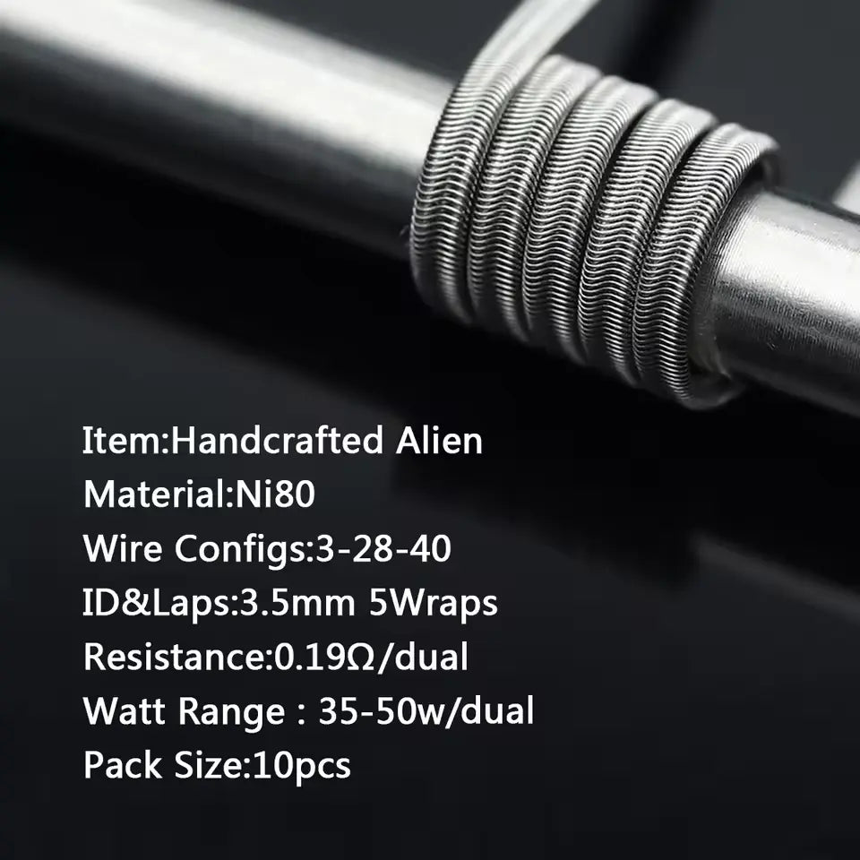 Handmade Coilology Alien Coils | 10 Pack 16 Types | bearsvapes.co.uk