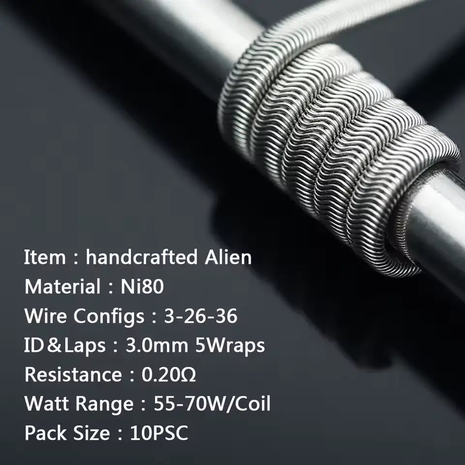 Handmade Coilology Alien Coils | 10 Pack 16 Types | bearsvapes.co.uk