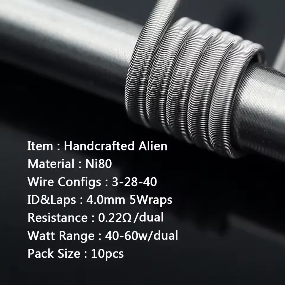 Handmade Coilology Alien Coils | 10 Pack 16 Types | bearsvapes.co.uk