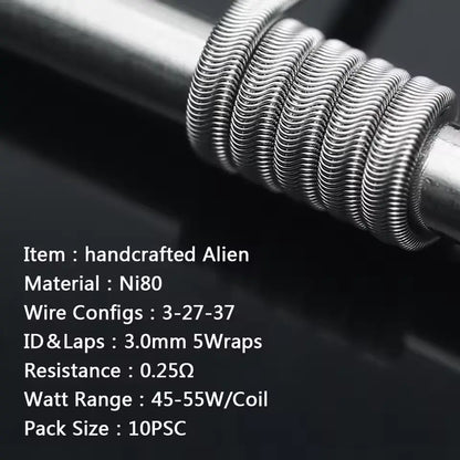Handmade Coilology Alien Coils | 10 Pack 16 Types | bearsvapes.co.uk