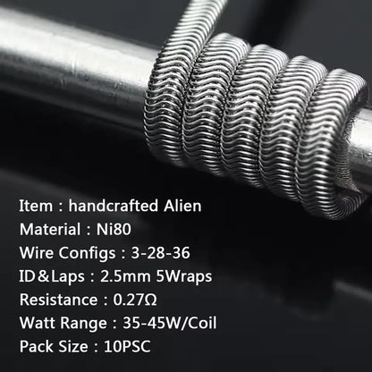 Handmade Coilology Alien Coils | 10 Pack 16 Types | bearsvapes.co.uk